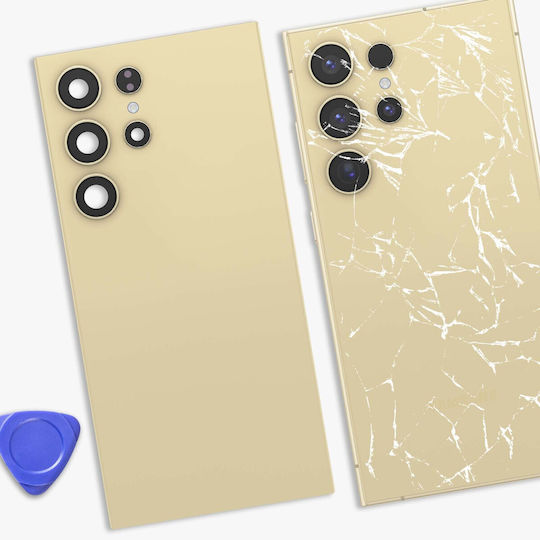 Clappio Replacement Battery Cover Galaxy S24 Ultra Integrated Adhesive Yellow