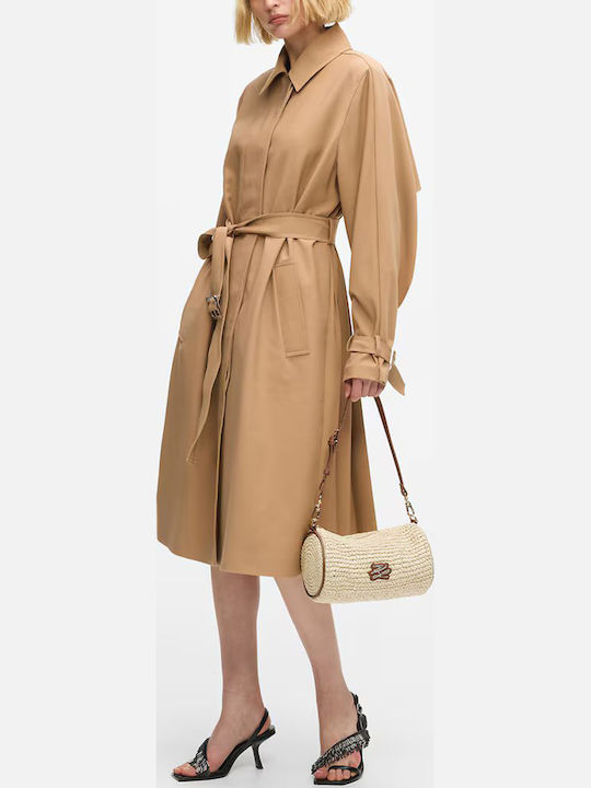 K Autograph Straw Women's Bag Shoulder Beige