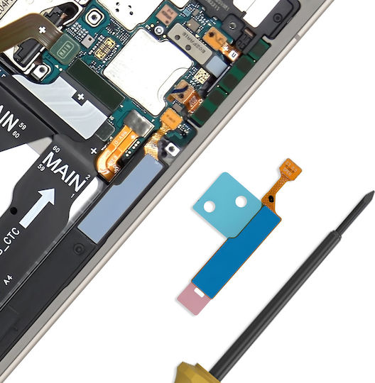 Clappio S Pen Stylus Индукционно Зареждащ Гъвкав Кабел Съвместим Galaxy S24 Ultra Син