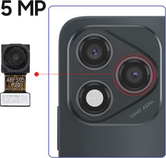 Clappio Cameră Din Spate Ultra Largă 5mp Neagră Honor 400 Lite