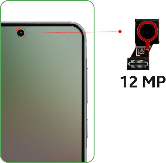 Clappio 12mp Cameră Frontală Selfie Piesă De Înlocuire Samsung Galaxy A56 Negru