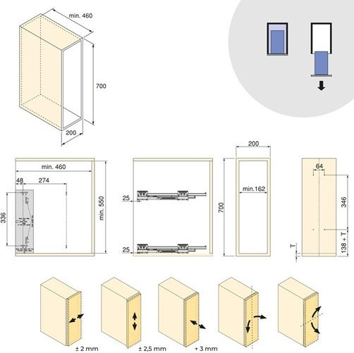 Emuca Closet Expanding with Brakes Grey 8382135