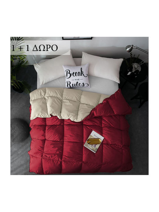 Saray Home Duvet Queen Down 220x240cm Bordeaux-Ivoire 500 GSMGsm