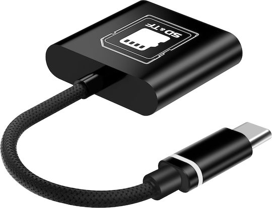 Linq Cititor Carduri Microsd Sd Cu Usb-c Ultra Compact Transfer Rapid Negru