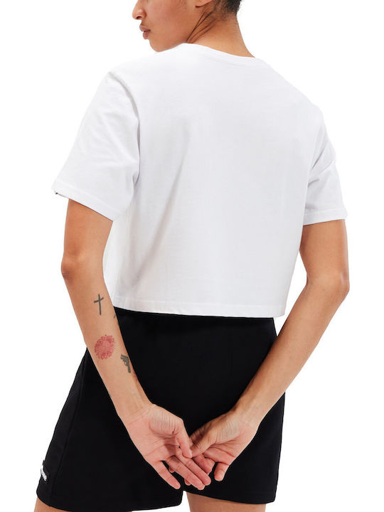Carala Γυναικείο Αθλητικό Crop Top Κοντομάνικο Λευκό