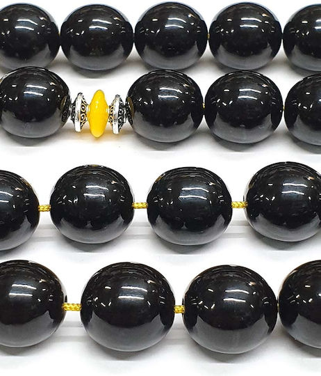 Roloi Komboloi Mastic Worry Beads with 33 Beads Black 42cm