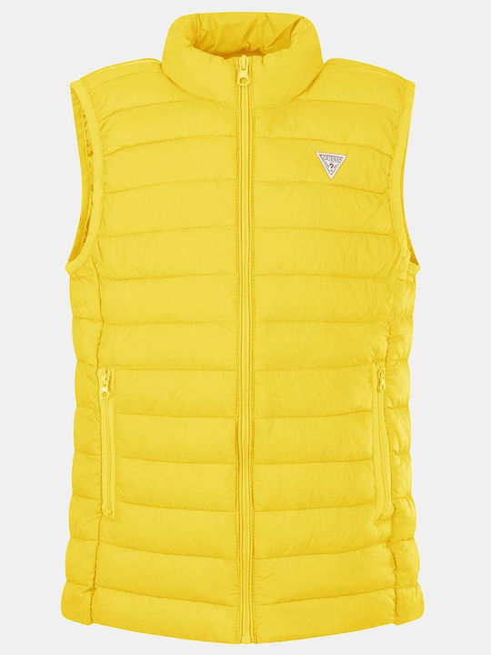 Kids' Quilted Jacket Sleeveless Short Yellow Core