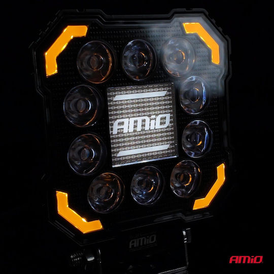 Amio Work Light Led Awl81 Spot 48w 3000lm 6500k Yellow Warning Light & Illuminated Logo 1 Piece 04425/am 04425/am 04425/am