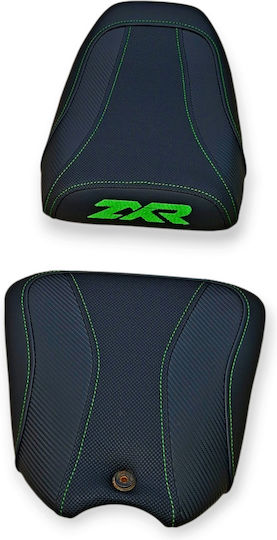 Zxr400 Kawasaki Anti-Slip Seat Cover Open Green Stitches Logo