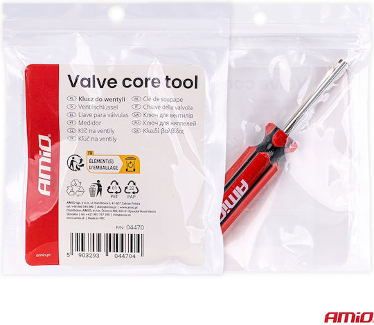 Amio Valve Core Removal and Installation Tool for Cars Motorcycles and Bicycles 1 Piece 04470/am Amio 04470/am
