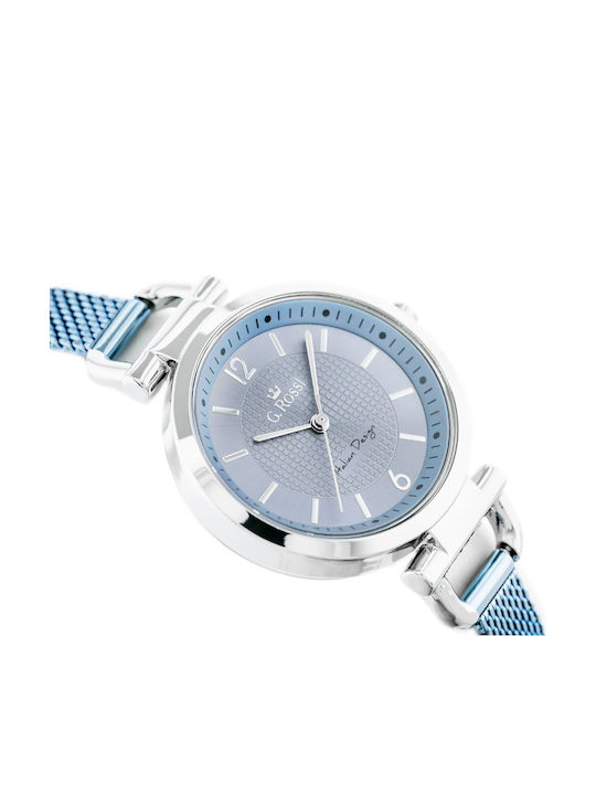 G.Rossi Women's Watch with Light Blue Metal Bracelet