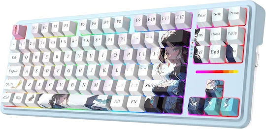 Redragon Antonium PRO K728AK-RGB-PRO Безжичен Гейминг Механична Клавиатура Без ключове с Персонализиран линеен суичове и RGB подсветка (Международен Английски) Черен