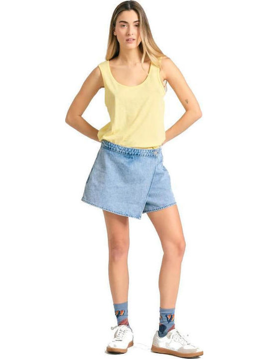 Women's Blouse Cotton Sleeveless Yellow