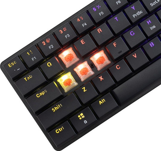 White Shark GK-006111 Nagamaki Gaming Mechanische Tastatur 60% mit Benutzerdefiniertes Rot Schaltern und RGB-Beleuchtung (Englisch US) Rot