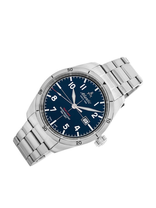 Men's Watch 44mm Battery with Silver Stainless Steel Bracelet