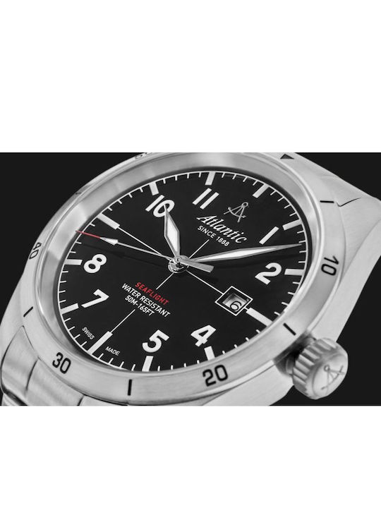 Men's Watch 44mm Battery with Silver Stainless Steel Bracelet
