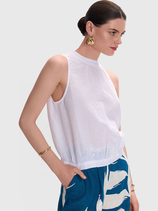 Women's Summer Blouse Cotton White
