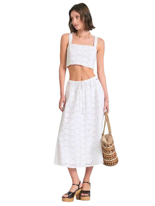 Damen Crop Top Baumwolle Weiß