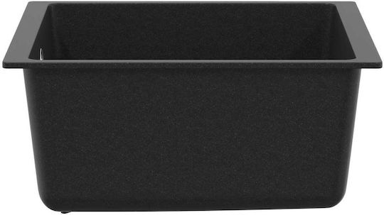 vidaXL Drop-In Chiuvetă din Granit Sintetic L37xW46cm Negru