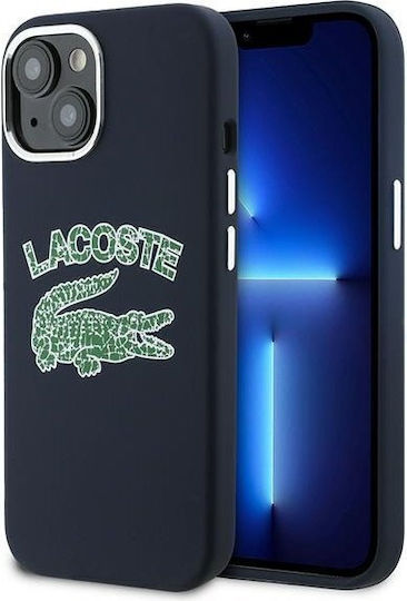 Lacoste Silicone Cracked Logo Magsafe Back Cover Plastic / Silicone Navy Blue (iPhone 15)