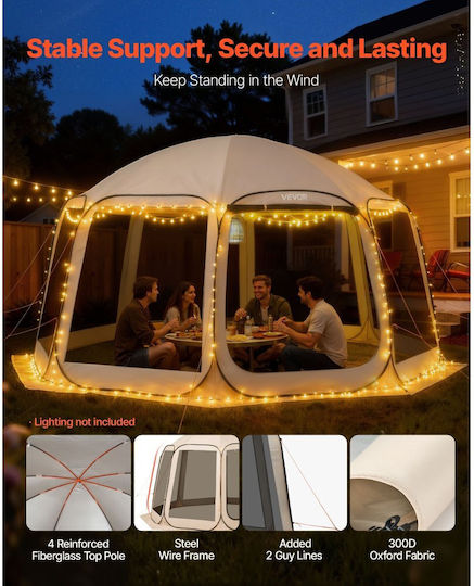 Vevor Summer Camping Tent Beige for 15 People 450x425x245cm
