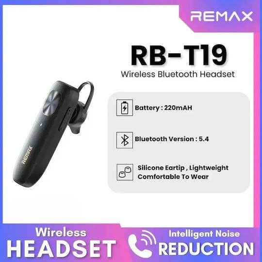 Remax RB-T19 Earbud Bluetooth хендсфри Слушалка Черен