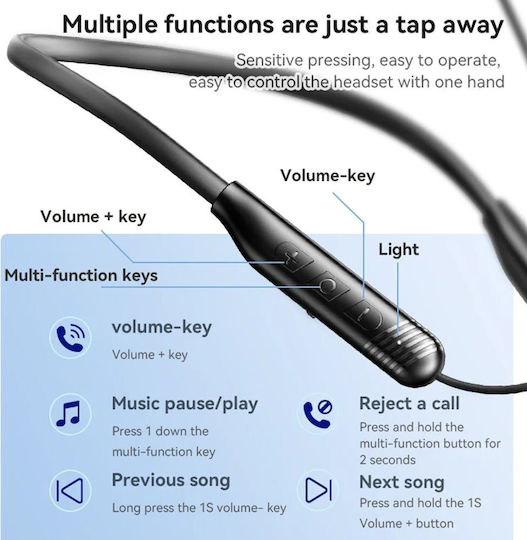 Yesido YSP20 In-ear Bluetooth Handsfree Ακουστικά Μαύρα