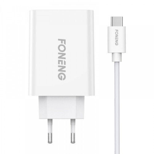 Foneng Ladegerät mit USB-A Anschluss und Kabel USB-C Weißs (EU43)