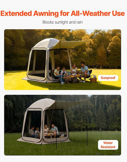 Vevor Summer Camping Tent Beige For 8 People 303x265x230cm