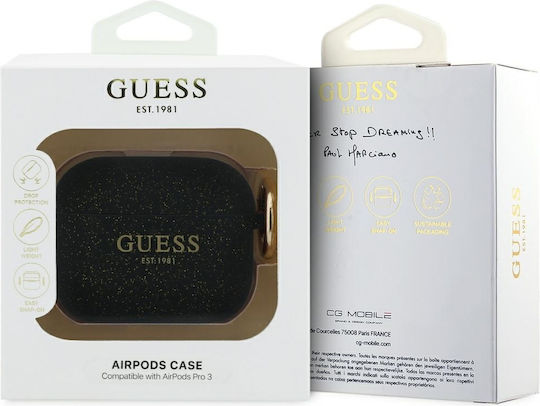 Guess Case Θήκη Σιλικόνης με Γάντζο σε Μαύρο χρώμα για Apple AirPods Pro