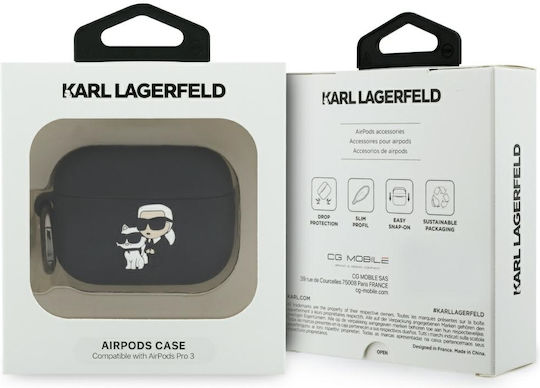 Karl Lagerfeld Charging Station with Hook in Black color for Apple AirPods Pro 3