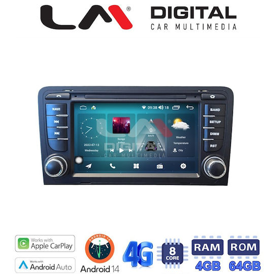 LM Digital Ηχοσύστημα Αυτοκινήτου για Audi A3 2003>2012 (Bluetooth/USB/WiFi/GPS/Apple-Carplay/Android-Auto)