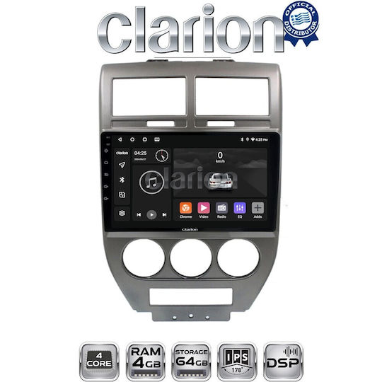 Clarion Ηχοσύστημα Αυτοκινήτου για Jeep Compass 2007>2011 (Bluetooth/USB/WiFi/GPS/Apple-Carplay/Android-Auto)