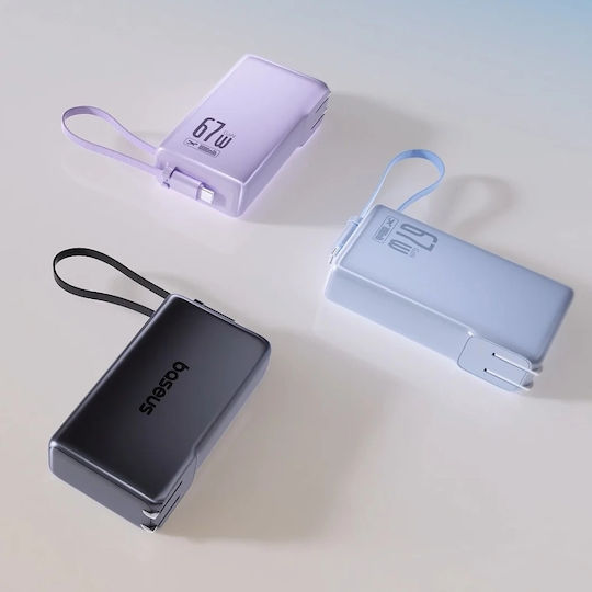 Baseus Nomos NT11 Power Bank 10000mAh 67W with USB-A Port and USB-C Port Cosmic Black