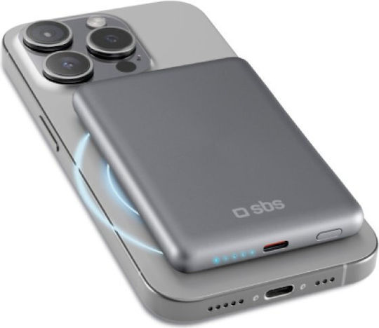 SBS MagSafe Power Bank 5000mAh 20W με Θύρα USB-C Power Delivery Γκρι