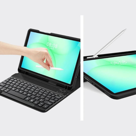 Tech-Protect Klappdeckel mit Tastatur im Englisch US Schware (Galaxy Tab A9 / Galaxy Tab A11)