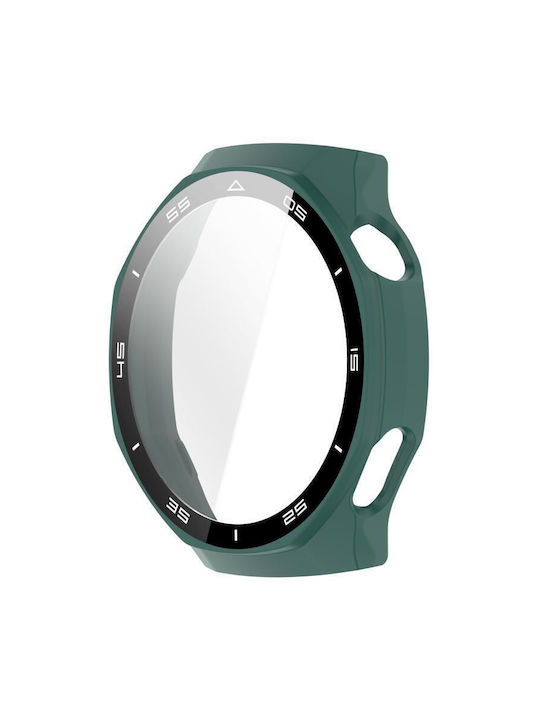 Tempered Glass Film Integrated Plastic Case in Green color for Huawei Watch GT 6 Pro