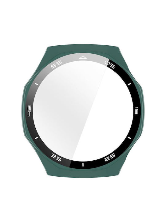 Tempered Glass Film Integrated Plastic Case in Green color for Huawei Watch GT 6 Pro