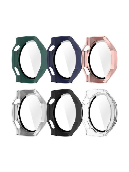 Tempered Glass Film Integrated Plastic Case in Green color for Huawei Watch GT 6 Pro
