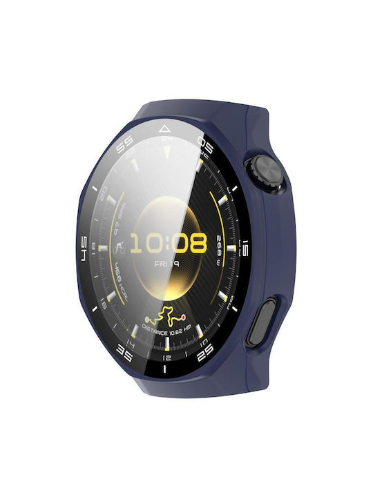 Tempered Glass Film Integrated Пластмасов Калъф в Син цвят за Huawei Watch GT 6 Pro