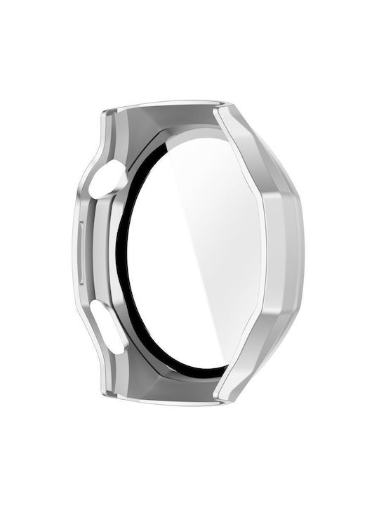 Tempered Glass Film Integrated Plastic Case in Silver color for Huawei Watch GT 6 Pro