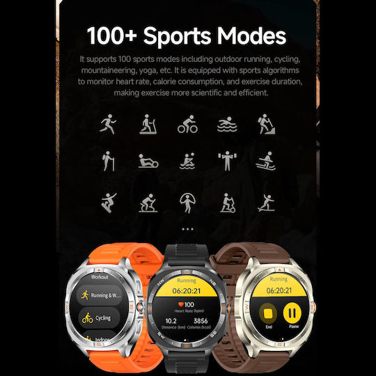 Microwear G400 Smartwatch με Παλμογράφο (Καφέ)