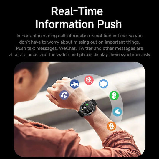 Microwear G400 Smartwatch με Παλμογράφο (Καφέ)