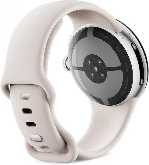 Google Pixel Watch 4 Aluminiu 41mm (Polished Silver Aluminium Case/Porcelain Active Band)
