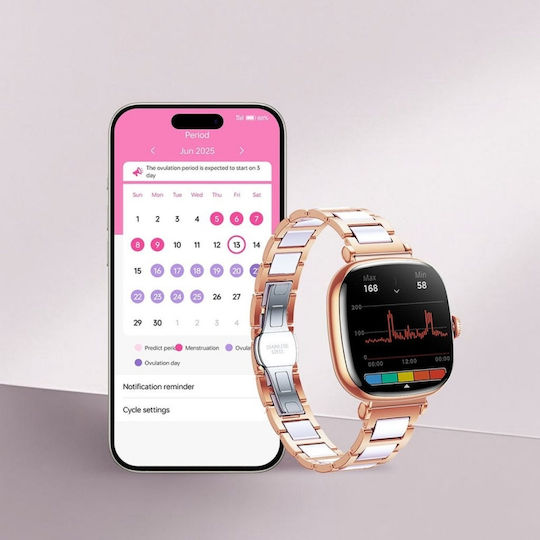 Joyroom Starlight JR-FS1 Ceramic Smartwatch με Παλμογράφο (Χρυσό)