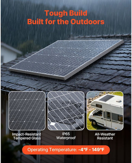 Vevor GDSTYNB1100WXAR7Q001V2 Monocrystalline Solar Panel 100W 895x580x30mm