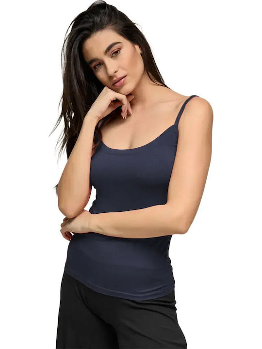 Women's Summer Blouse with Straps Navy Blue