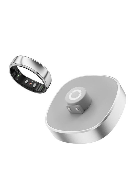 RingConn Gen 2 Air Intelligente Ringe 20.7mm Wasserdicht mit Herzfrequenzsensor Galaxy Silber