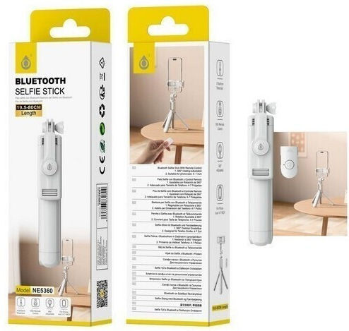 L09 Selfie Stick Cell Phone Tripod Bluetooth with Lighting White