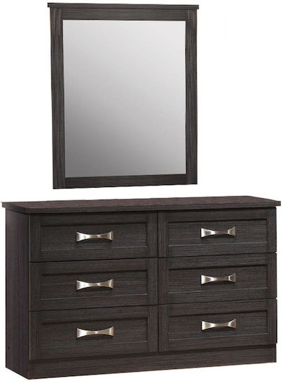 Zebrano Zebrano Wooden Makeup Dressing Table Zebrano with Mirror 120x40x148cm